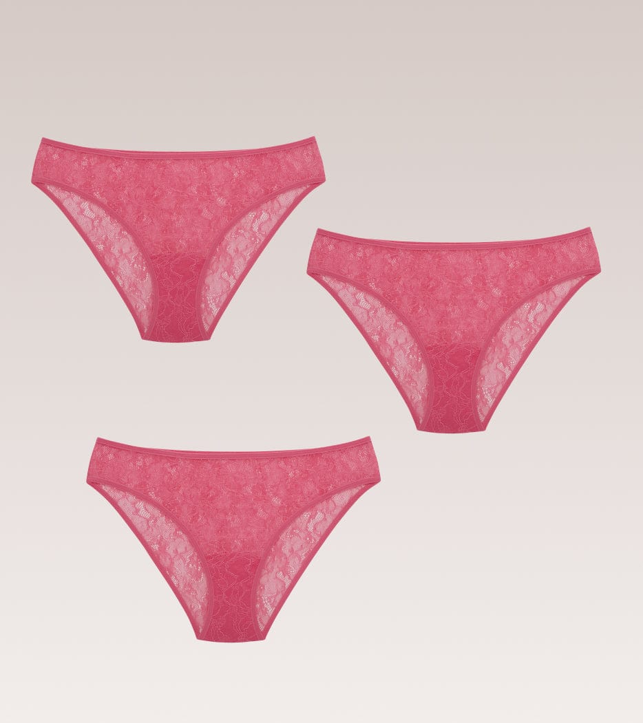 All Lace Brief Pack Pink - 3 pcs