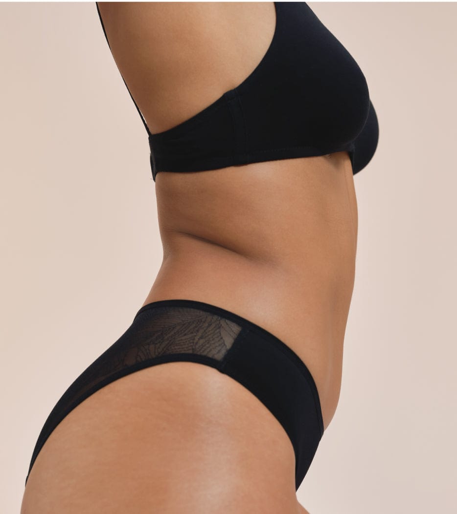 Lace Brief - Recycled Nylon - Black